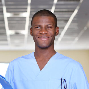 male nurse smiling