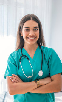 female nurse smiling